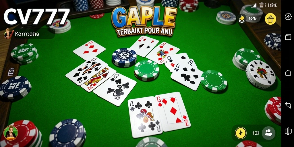 Tampilan menarik dari gameplay Gaple di CV777.