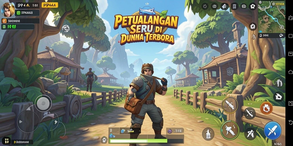 Tampilan gameplay PP444 yang menakjubkan dalam dunia terbuka.