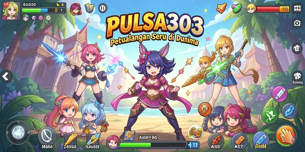 Screenshot menunjukkan aksi seru karakter Anime dalam PULSA303.